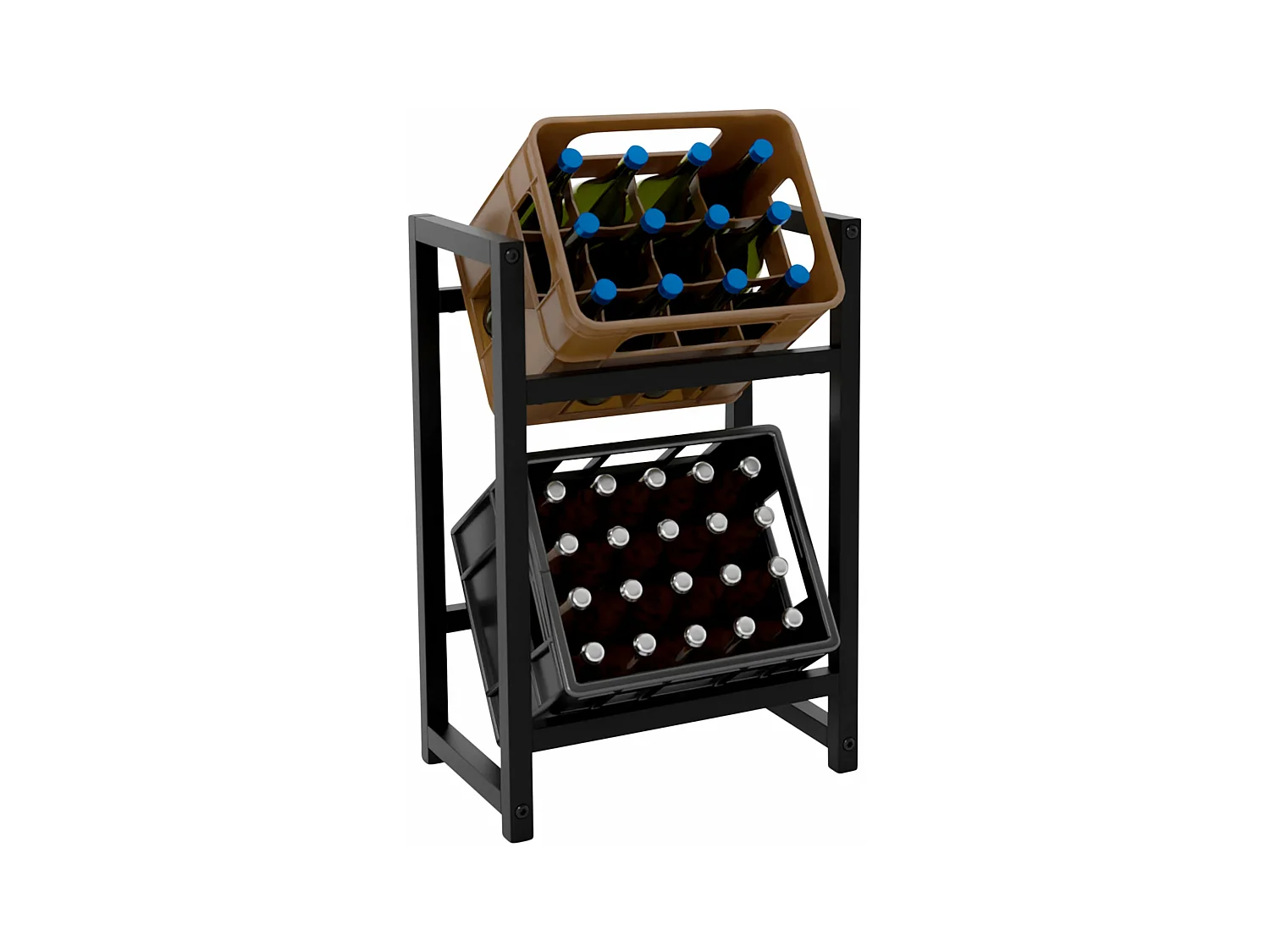 Support pour caisses de boissons - Métal - Noir - Stack