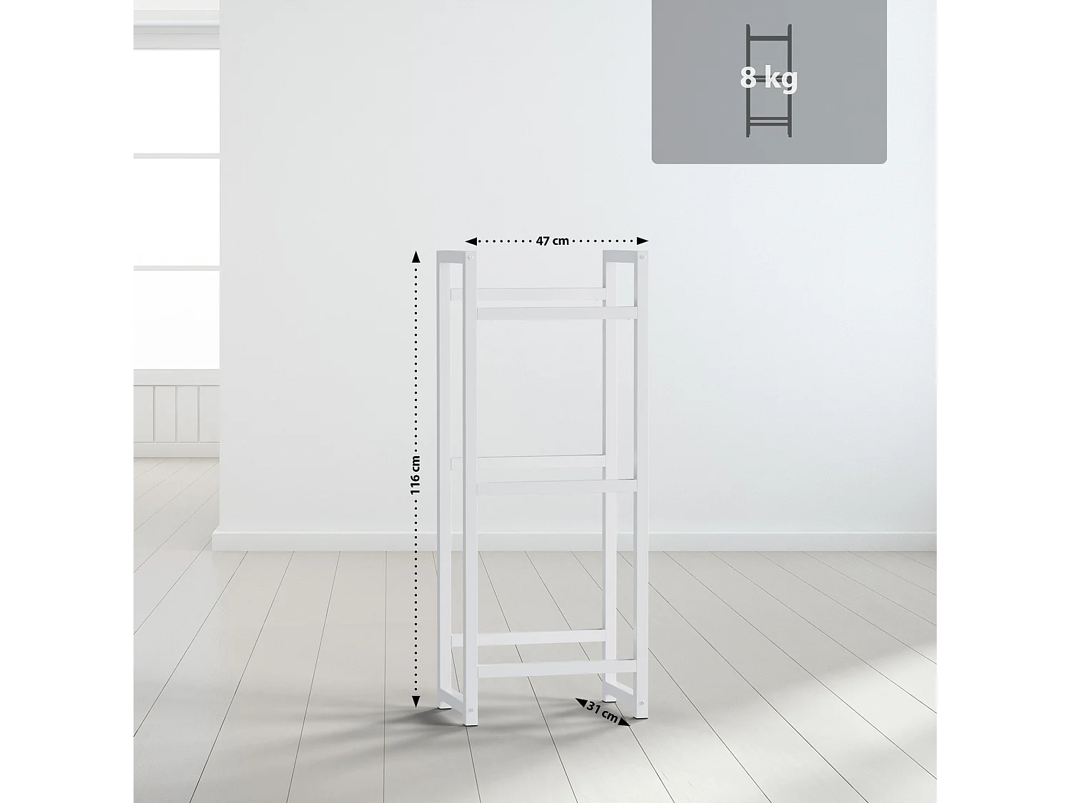 Support pour caisses de boissons - Métal - Blanc - Stack