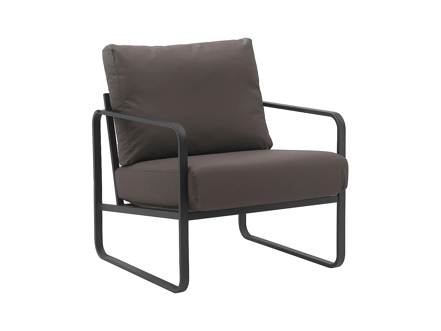 Chaise longue - Similicuir - Marron - Manea