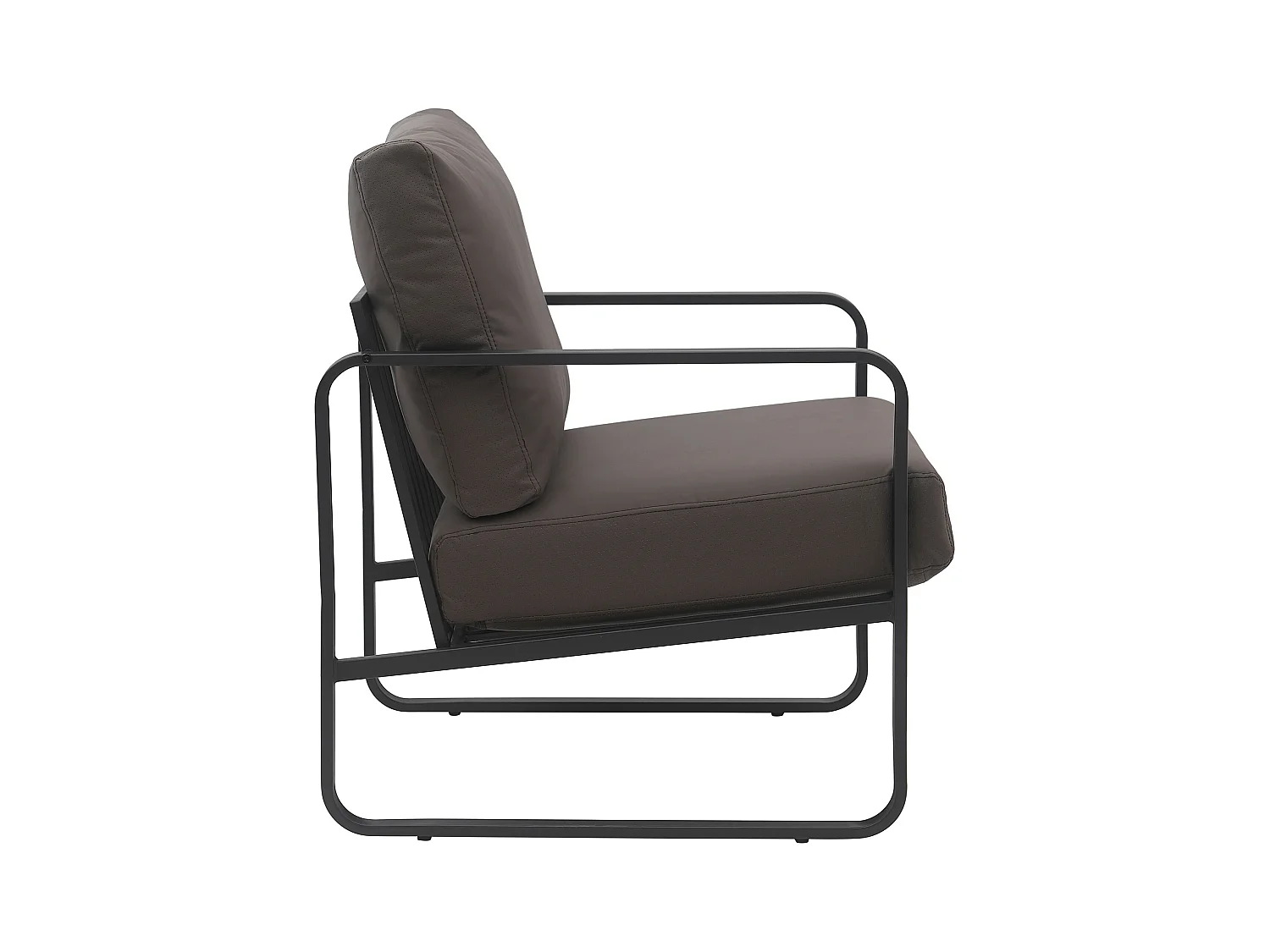 Chaise longue - Similicuir - Marron - Manea