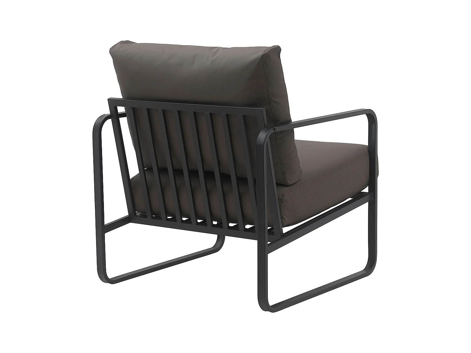 Chaise longue - Similicuir - Marron - Manea