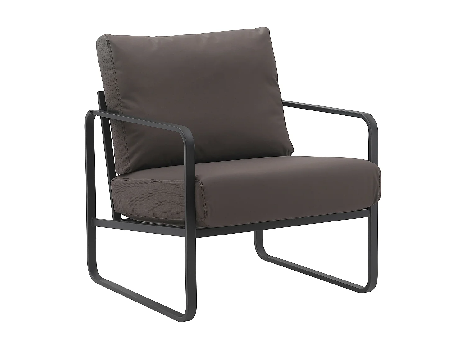 Chaise longue - Similicuir - Marron - Manea