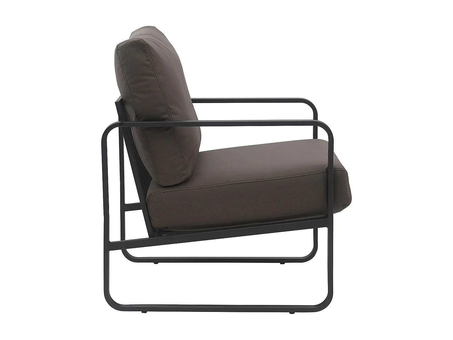 Chaise longue - Similicuir - Marron - Manea