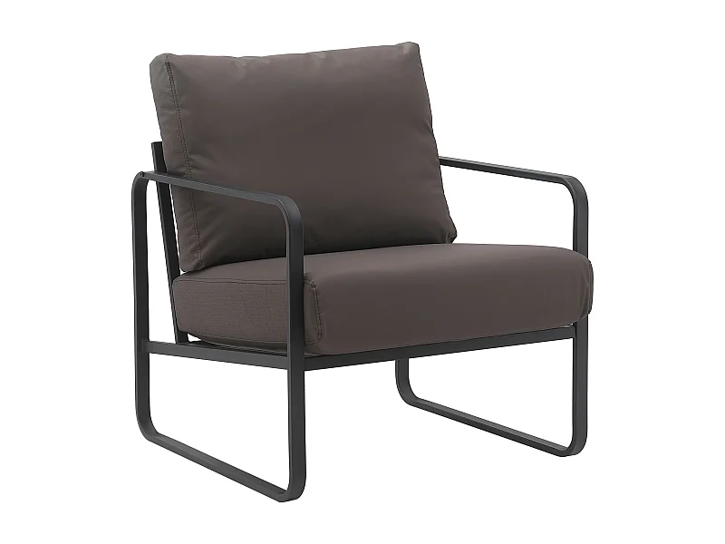 Chaise longue - Similicuir - Marron - Manea