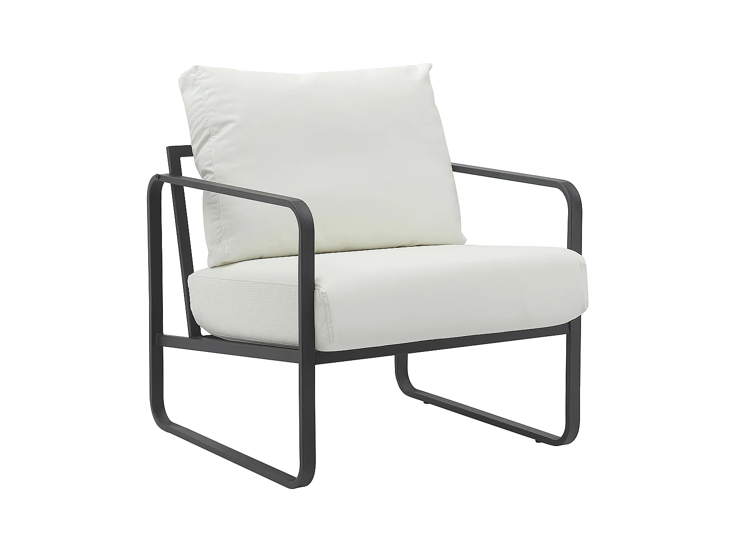 Chaise longue - Similicuir - Blanc - Manea