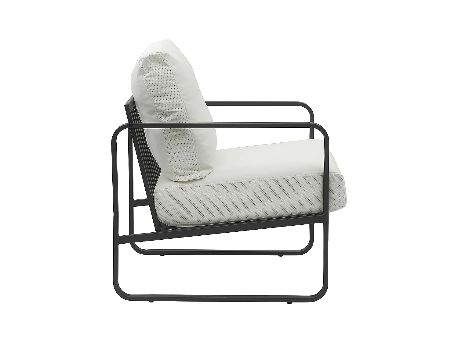 Chaise longue - Similicuir - Blanc - Manea