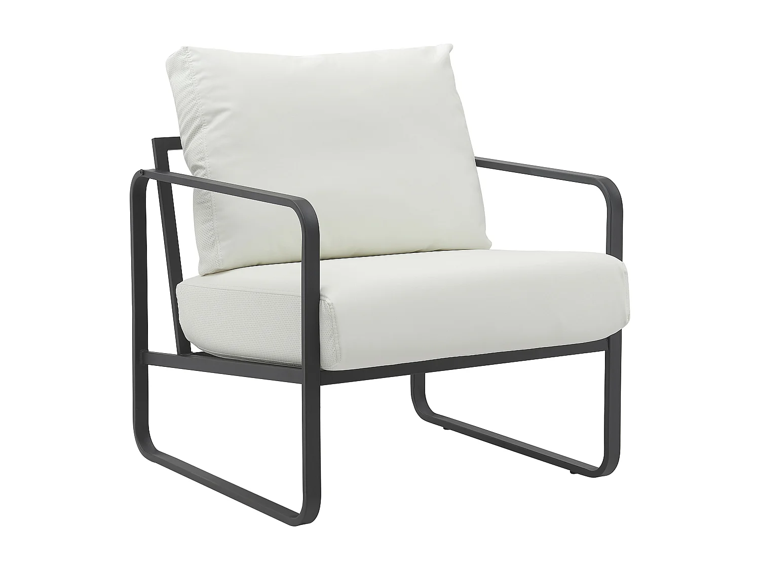 Chaise longue - Similicuir - Blanc - Manea
