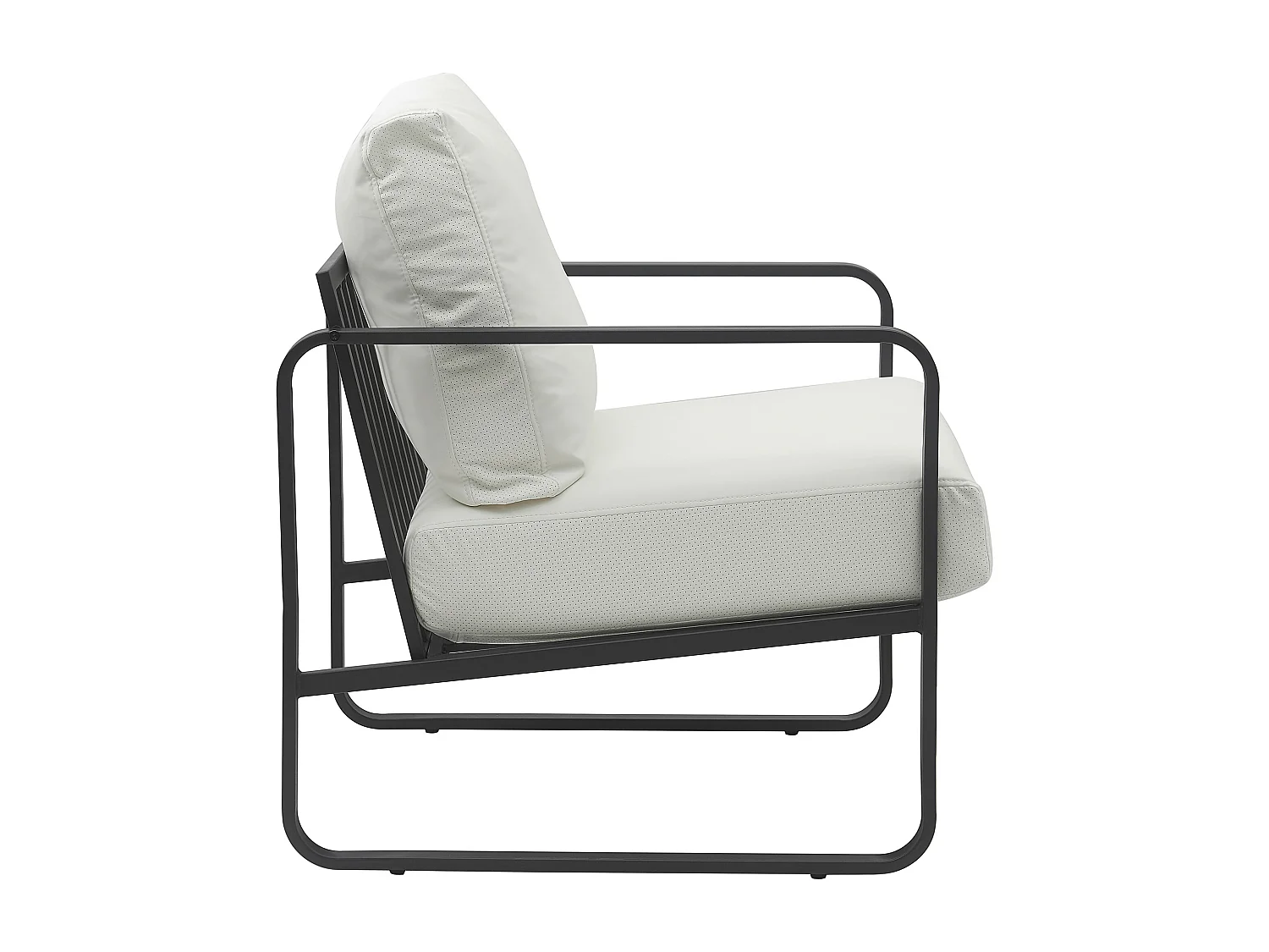 Chaise longue - Similicuir - Blanc - Manea