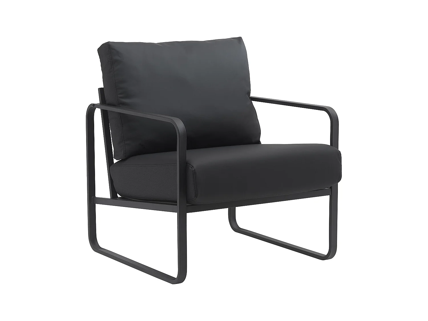 Chaise longue - Similicuir - Noir - Manea