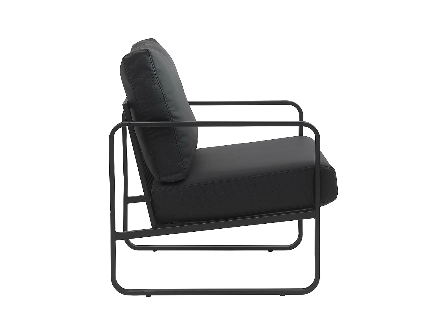 Chaise longue - Similicuir - Noir - Manea