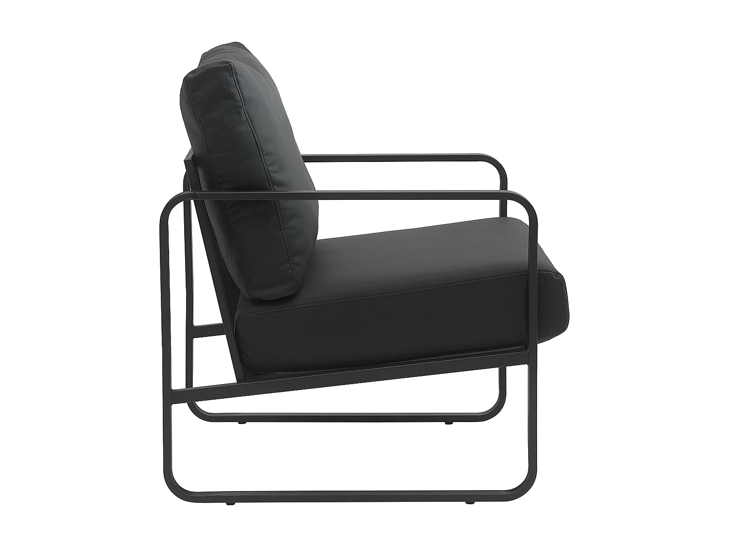 Chaise longue - Similicuir - Noir - Manea