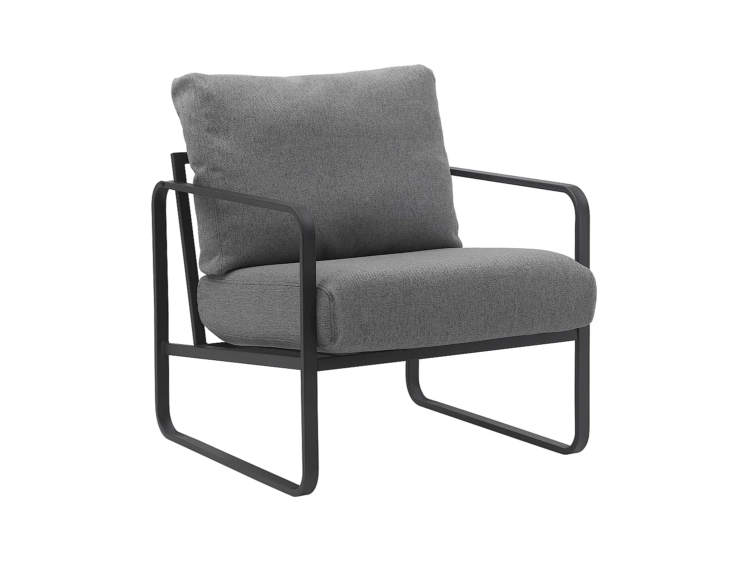 Chaise longue - Tissu - Gris foncé - Manea