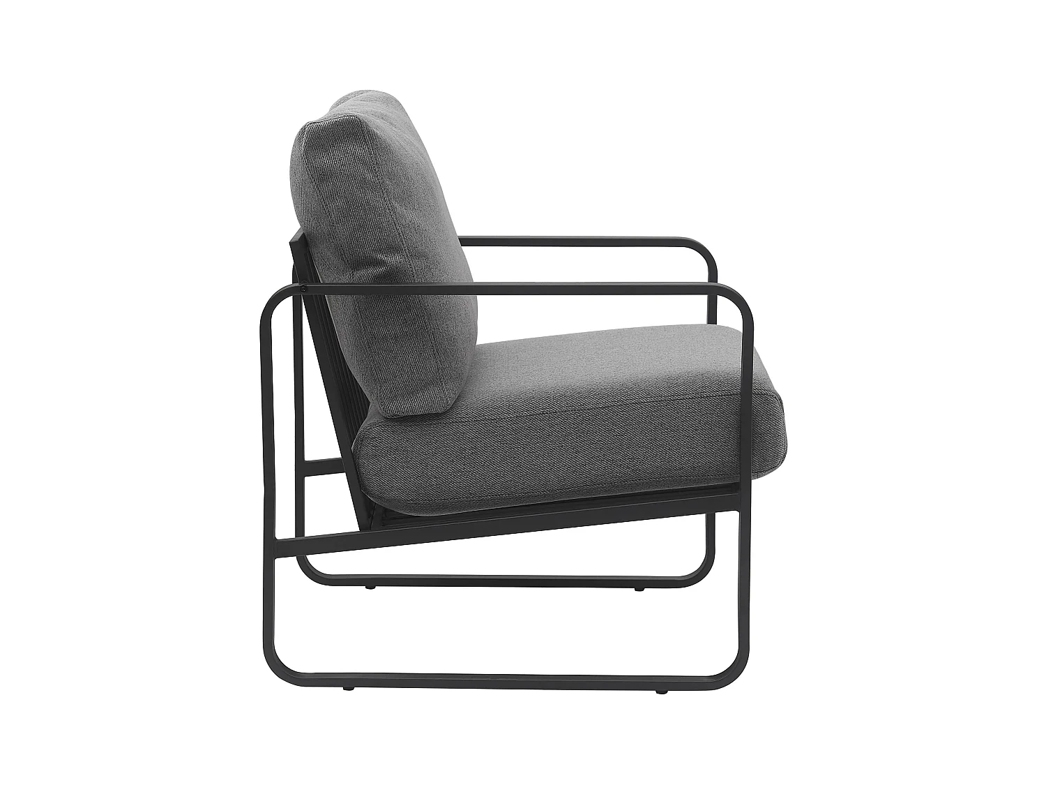 Chaise longue - Tissu - Gris foncé - Manea