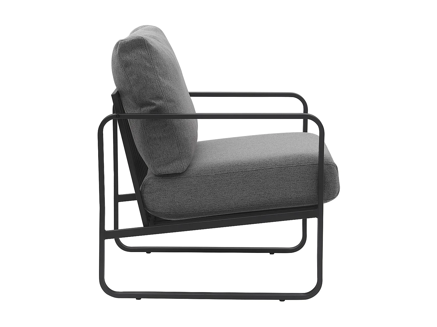 Chaise longue - Tissu - Gris foncé - Manea