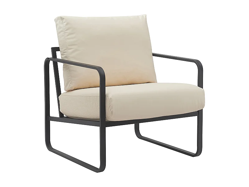 Chaise longue - Similicuir - Crème - Manea