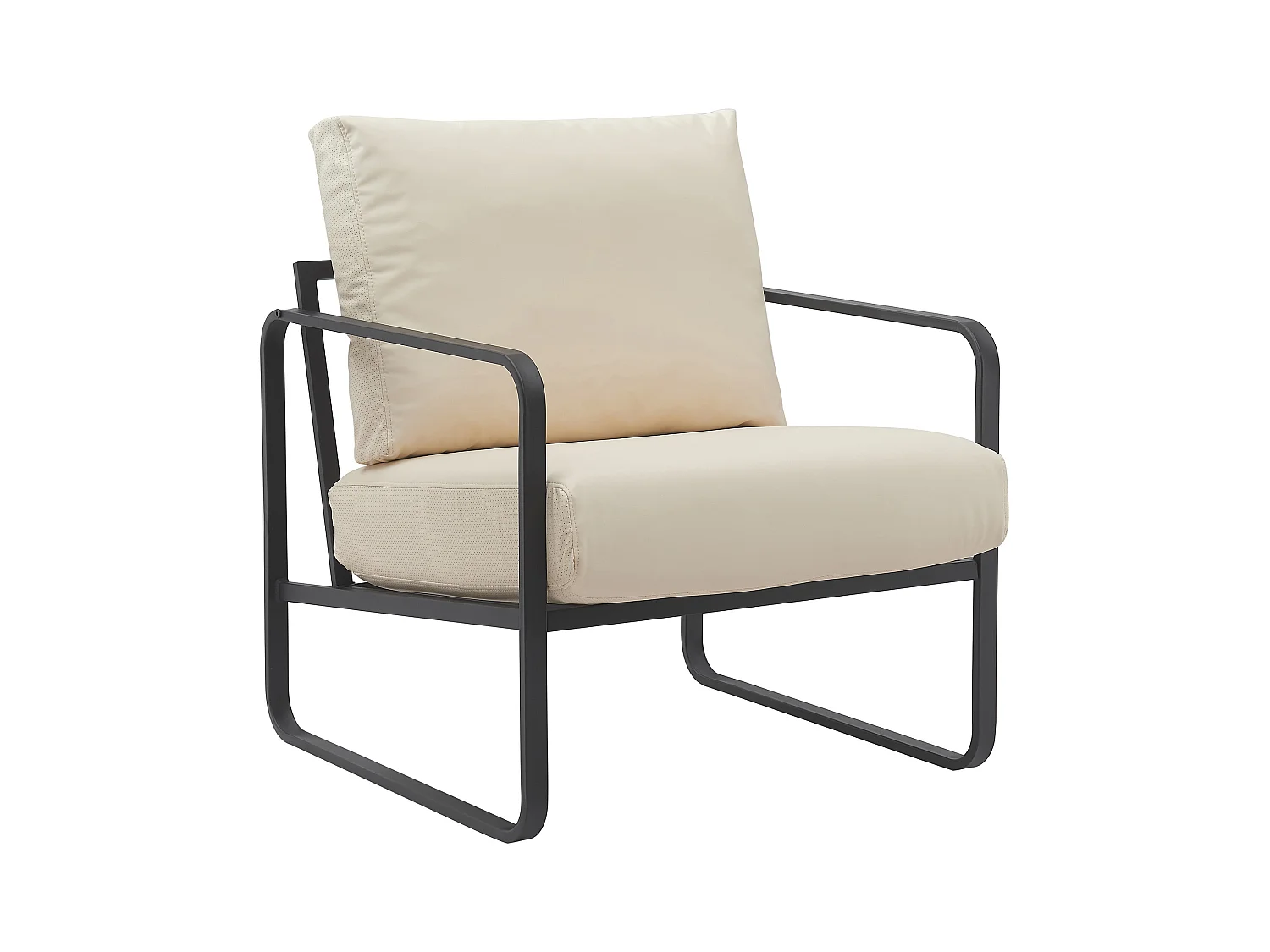 Chaise longue - Similicuir - Crème - Manea