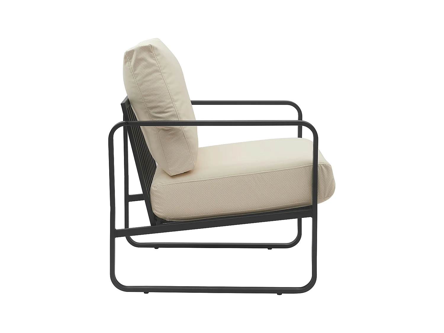 Chaise longue - Similicuir - Crème - Manea
