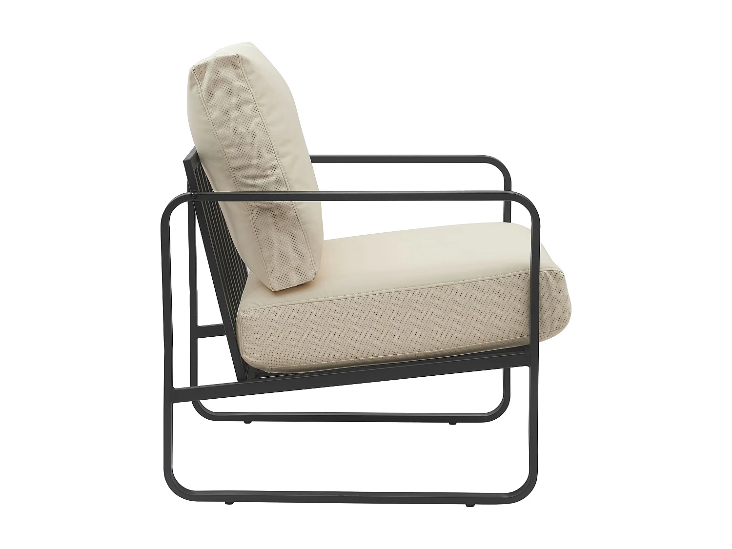 Chaise longue - Similicuir - Crème - Manea