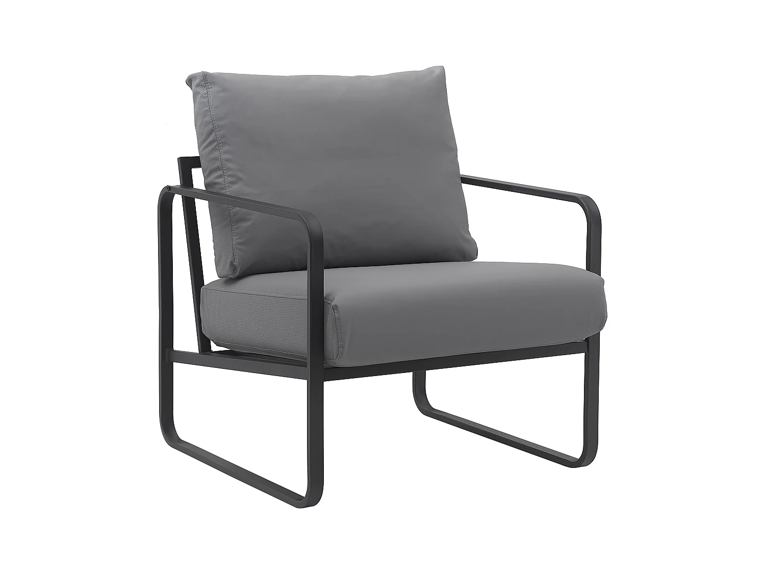 Chaise longue - Similicuir - Gris - Manea
