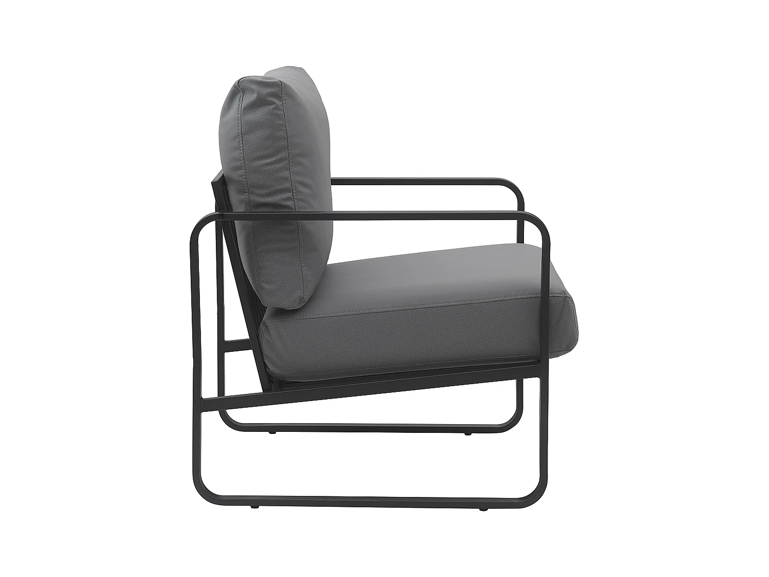 Chaise longue - Similicuir - Gris - Manea
