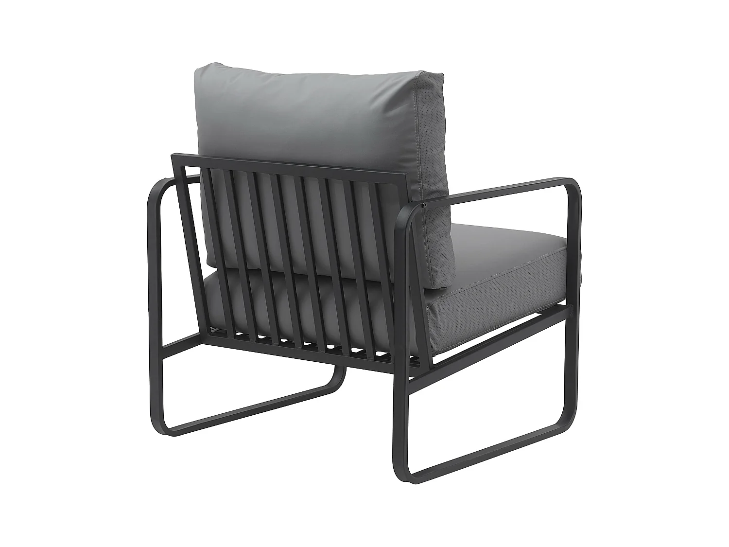 Chaise longue - Similicuir - Gris - Manea