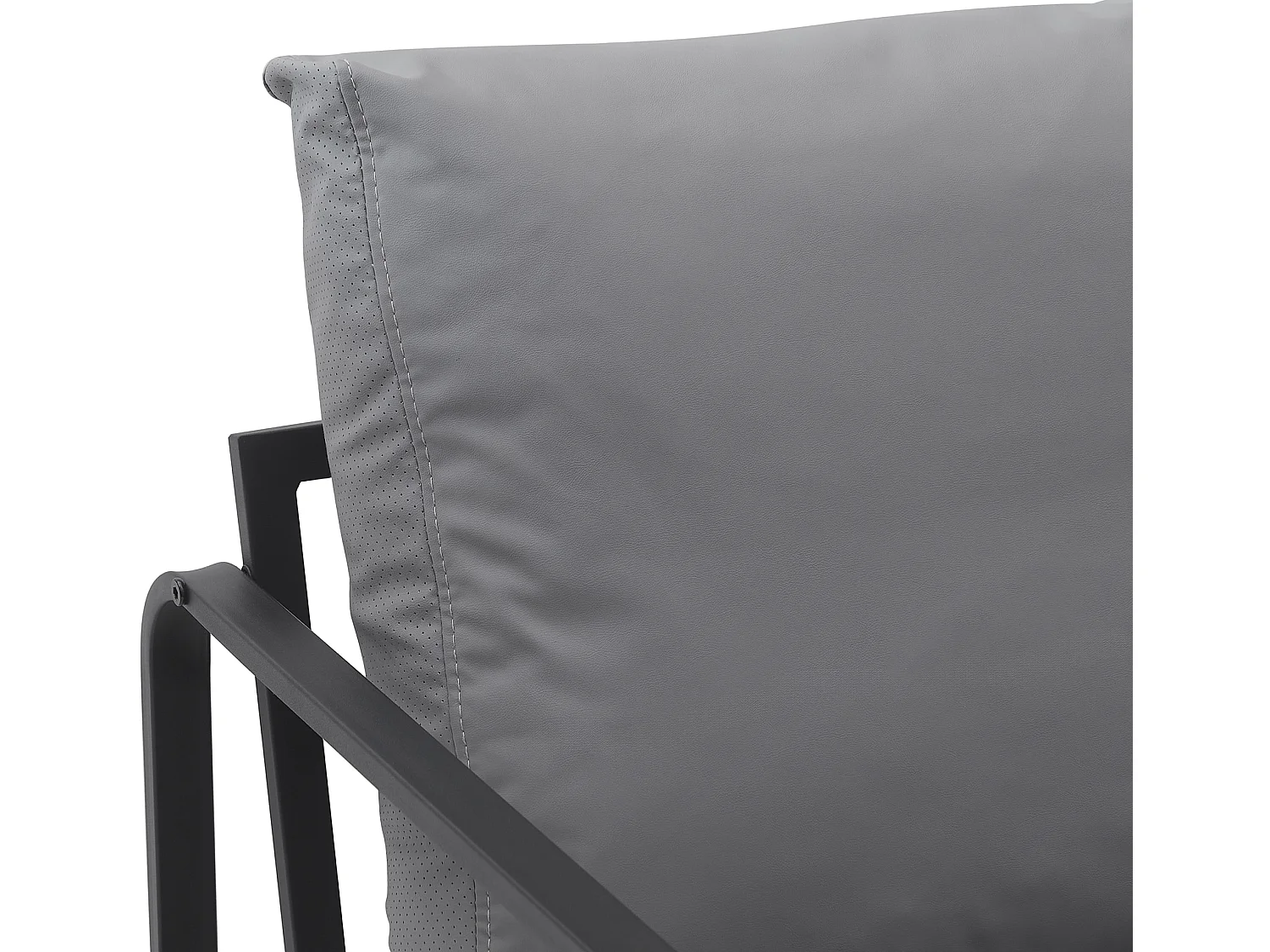 Chaise longue - Similicuir - Gris - Manea