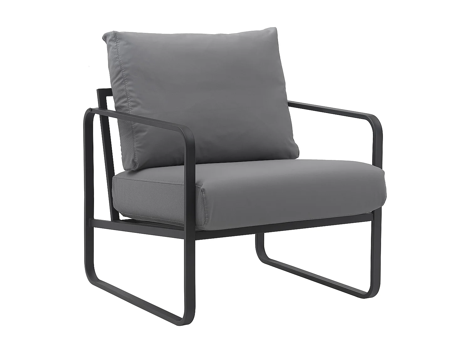 Chaise longue - Similicuir - Gris - Manea