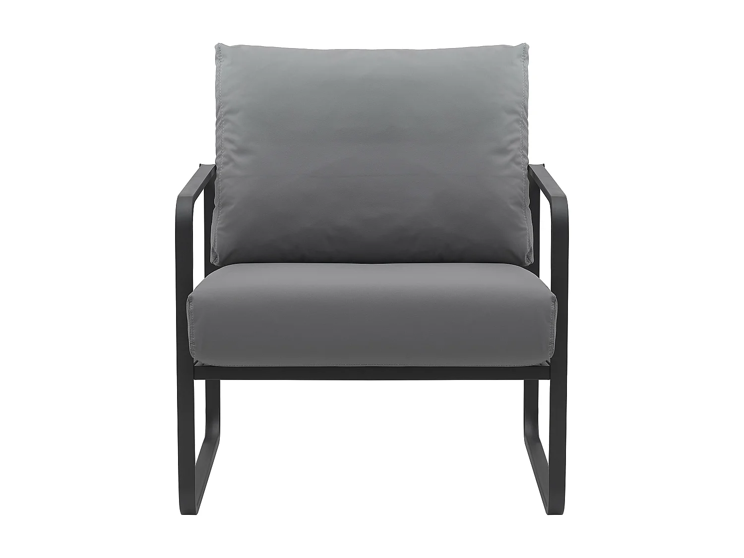 Chaise longue - Similicuir - Gris - Manea
