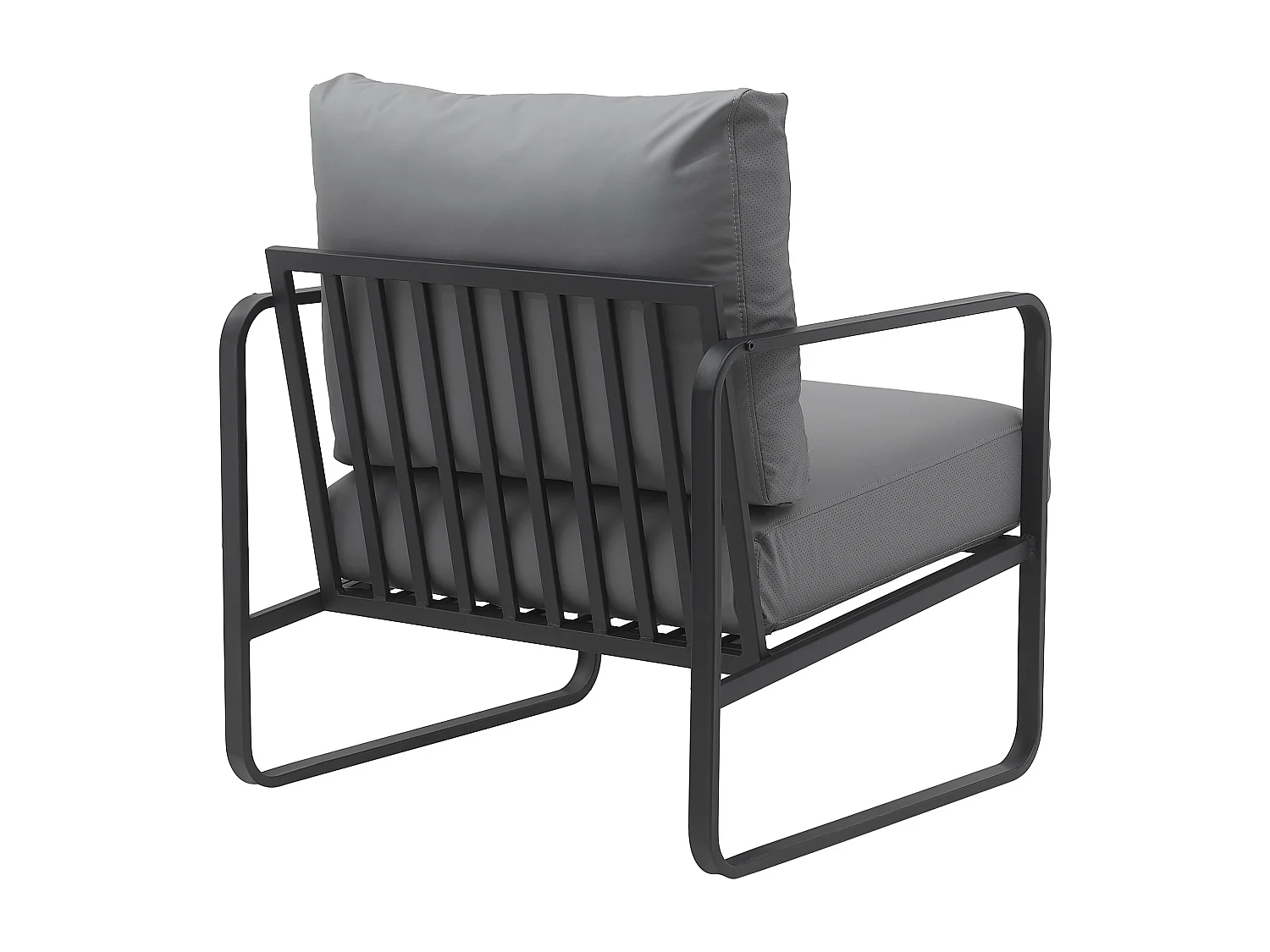 Chaise longue - Similicuir - Gris - Manea