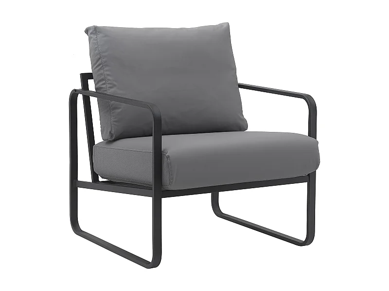 Chaise longue - Similicuir - Gris - Manea