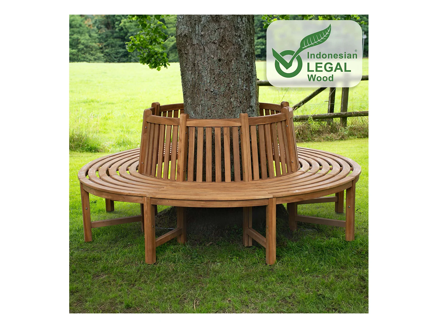 Banc de jardin - Bois & Acier inoxydable - Marron - Nila