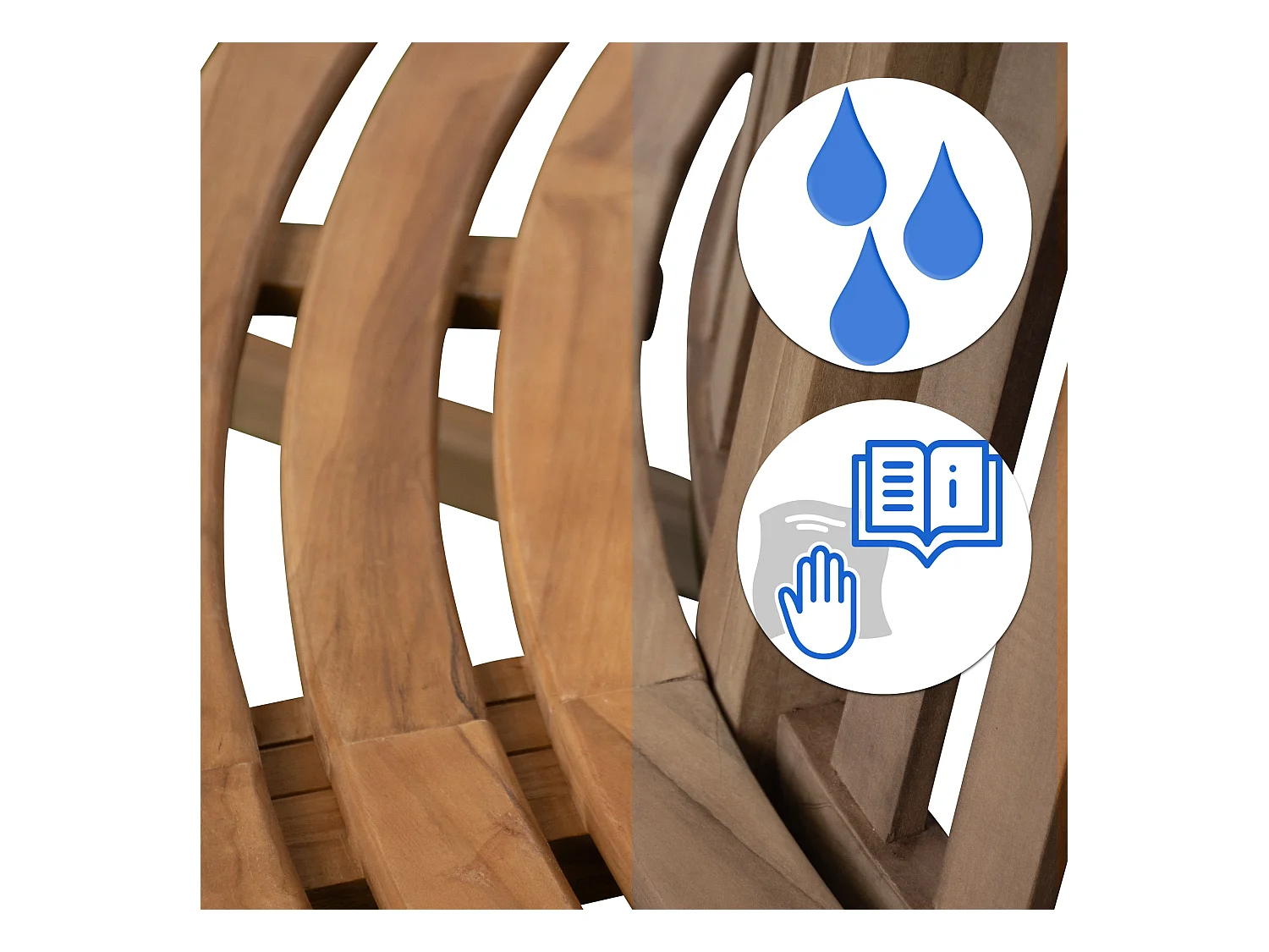 Banc de jardin - Bois & Acier inoxydable - Marron - Nila