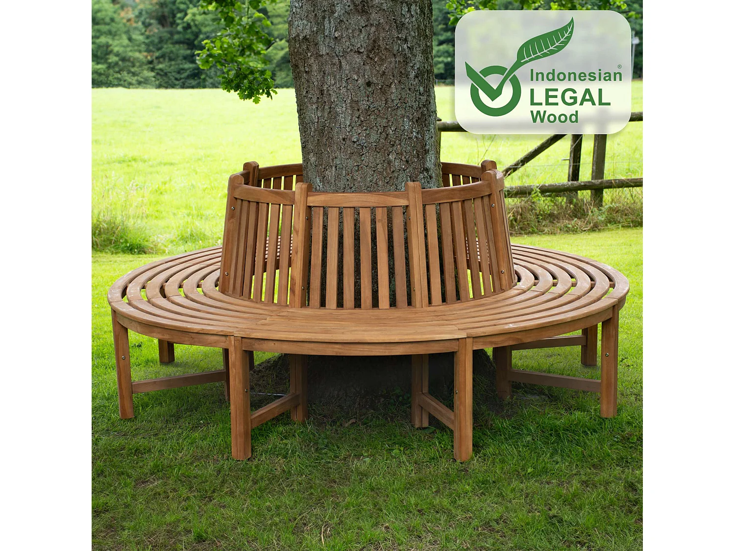 Banc de jardin - Bois & Acier inoxydable - Marron - Nila