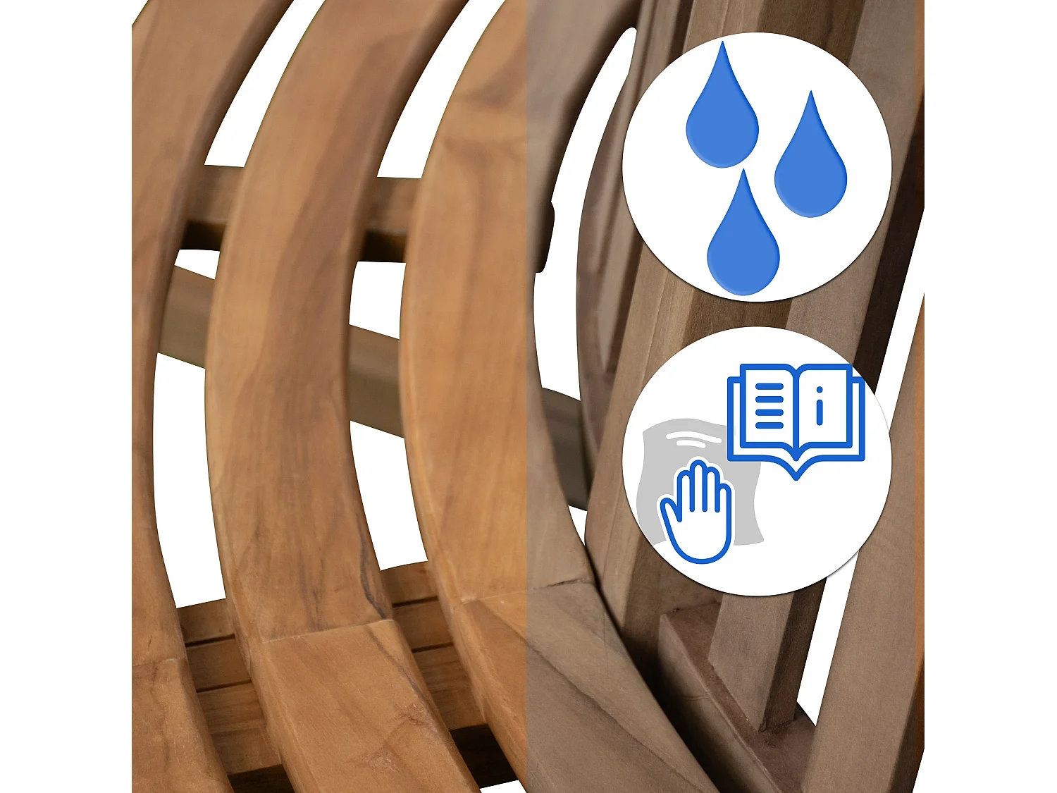 Banc de jardin - Bois & Acier inoxydable - Marron - Nila