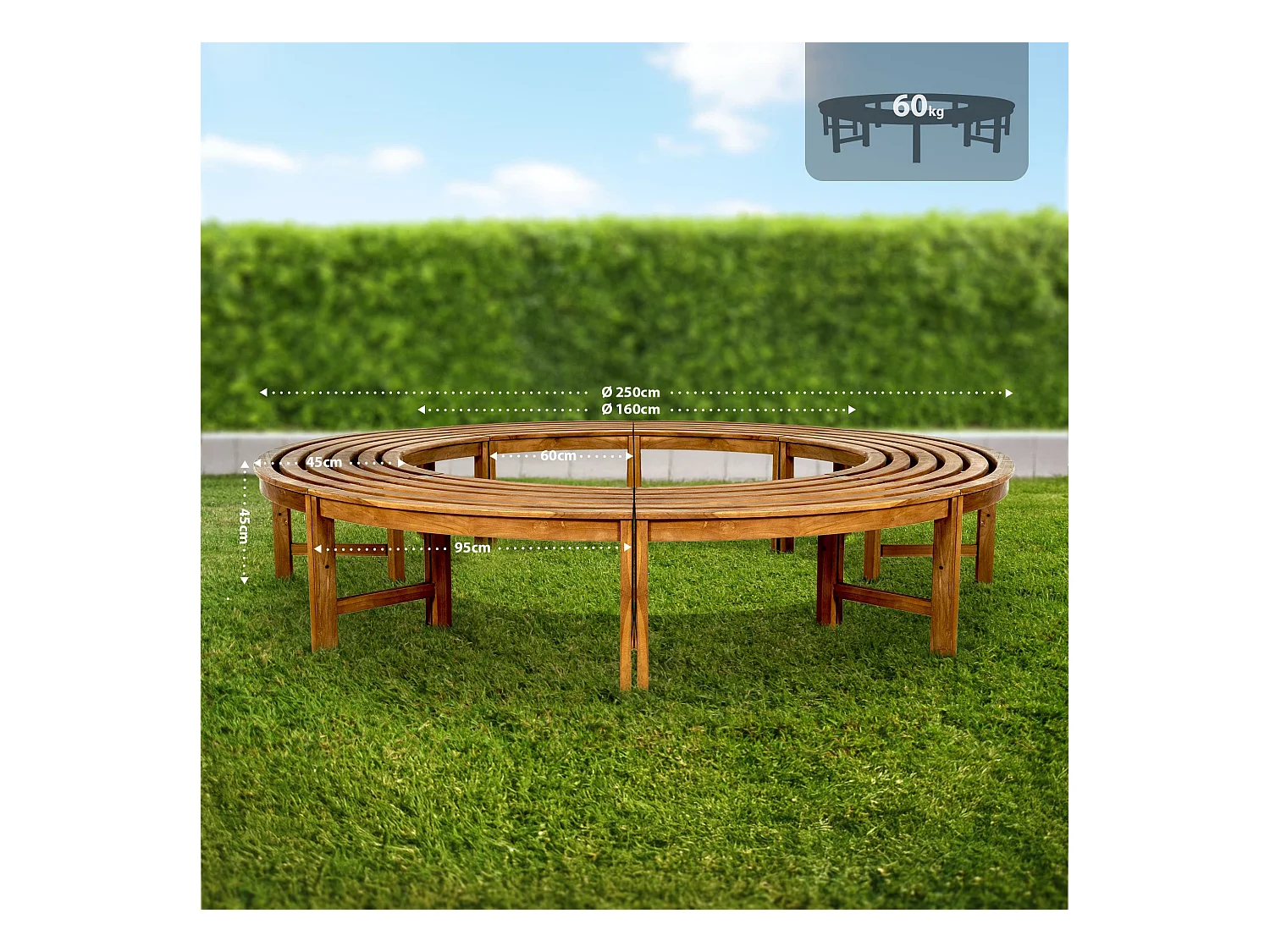 Banc de jardin - Bois - Marron - Nila