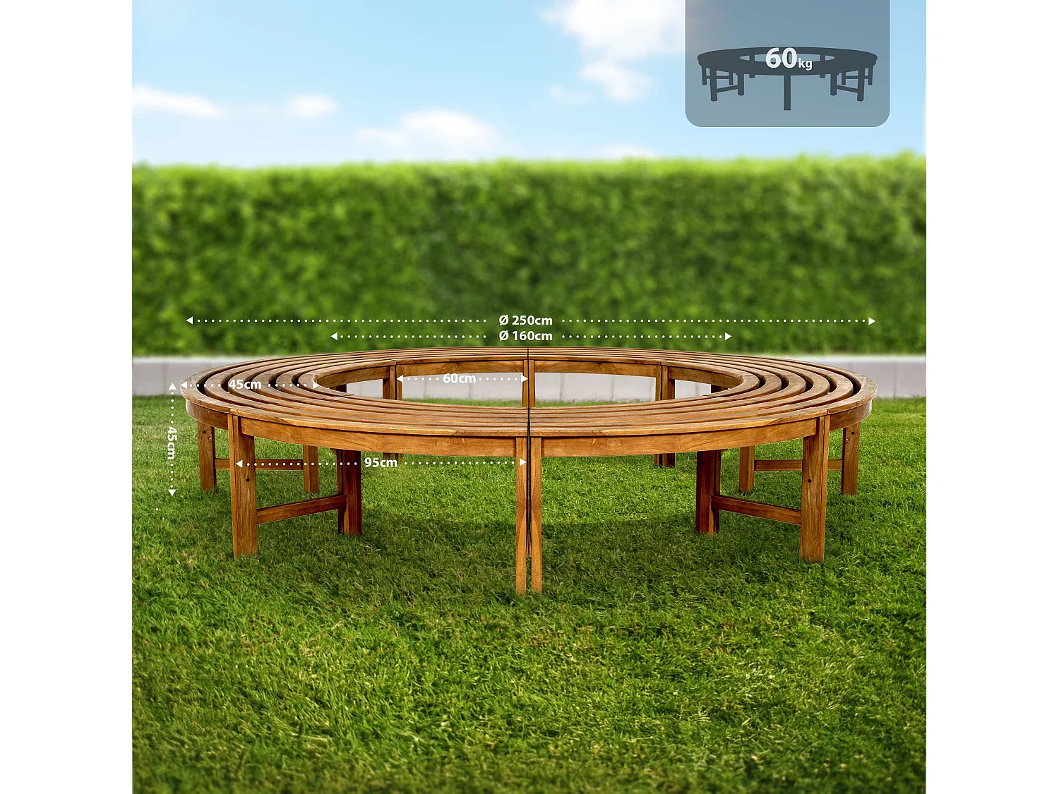Banc de jardin - Bois - Marron - Nila