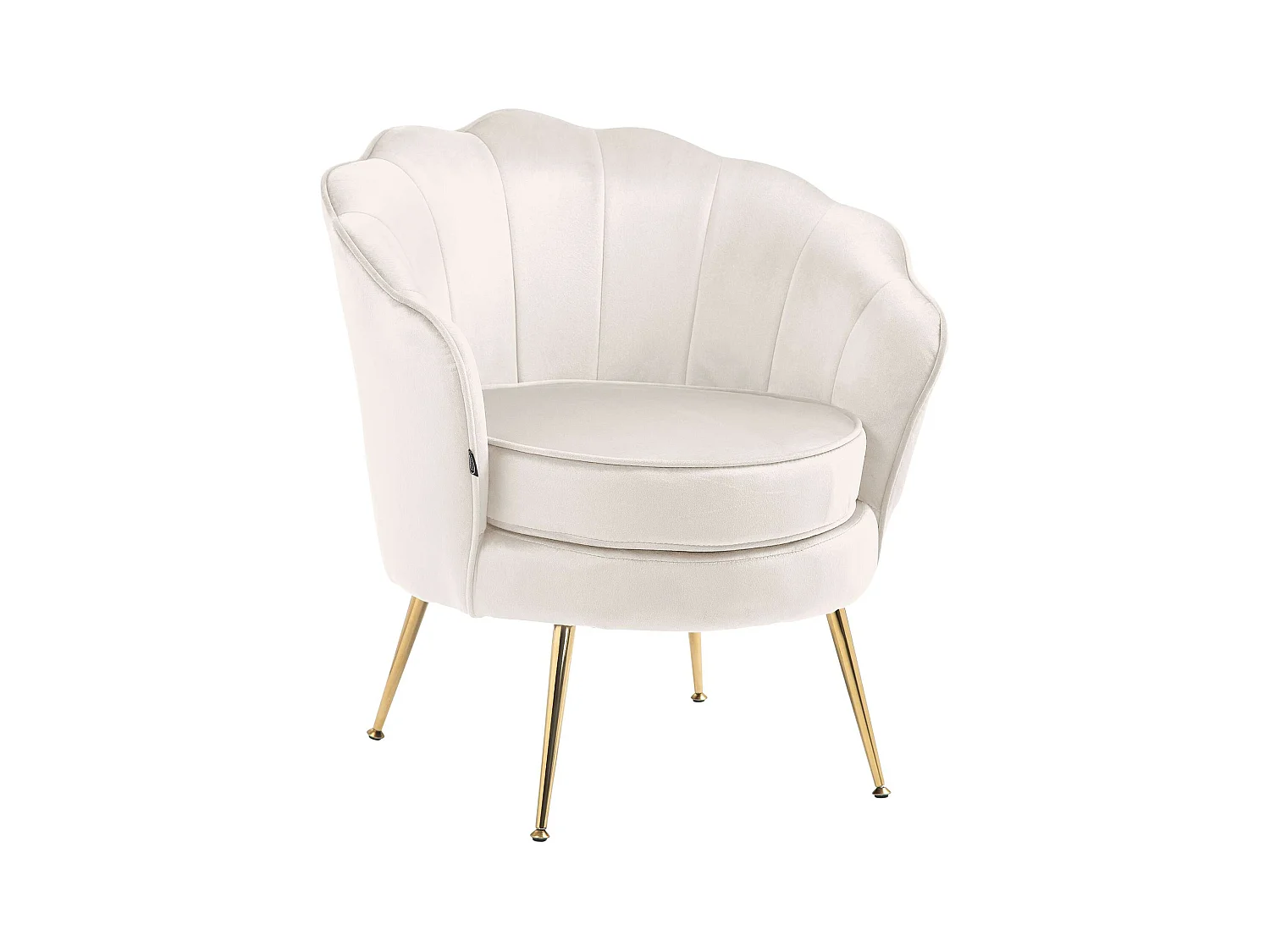 chaises avec accoudoirs - Velours - Crème - Rosita