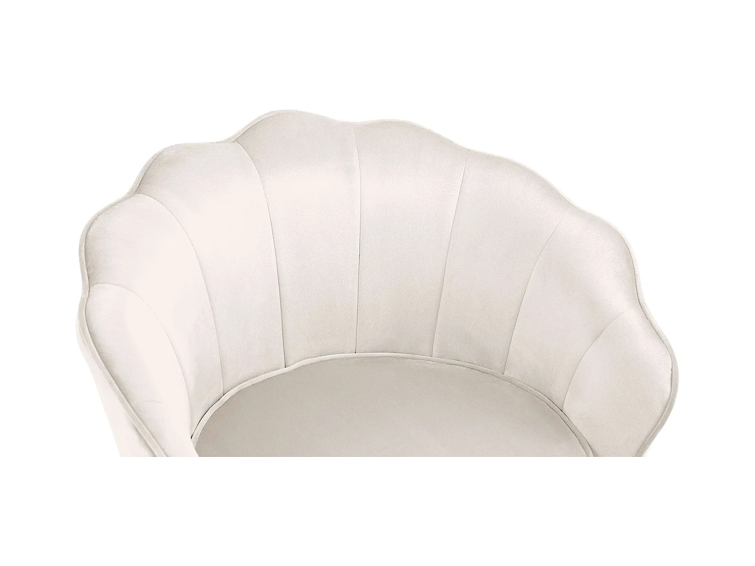 chaises avec accoudoirs - Velours - Crème - Rosita