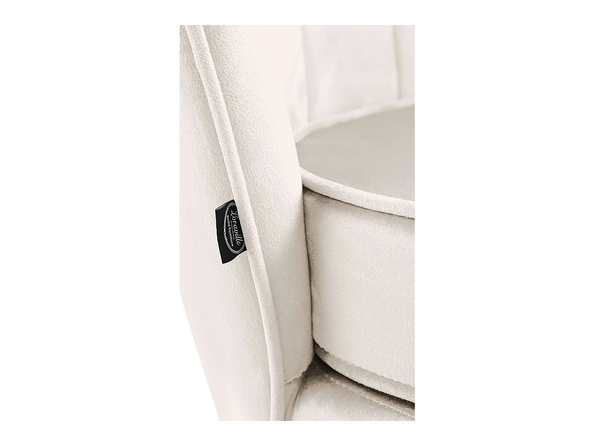 chaises avec accoudoirs - Velours - Crème - Rosita