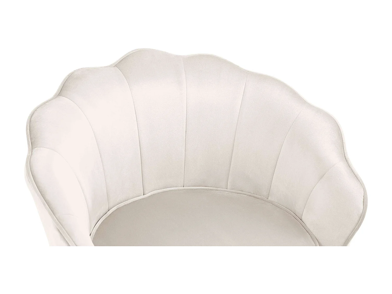 chaises avec accoudoirs - Velours - Crème - Rosita