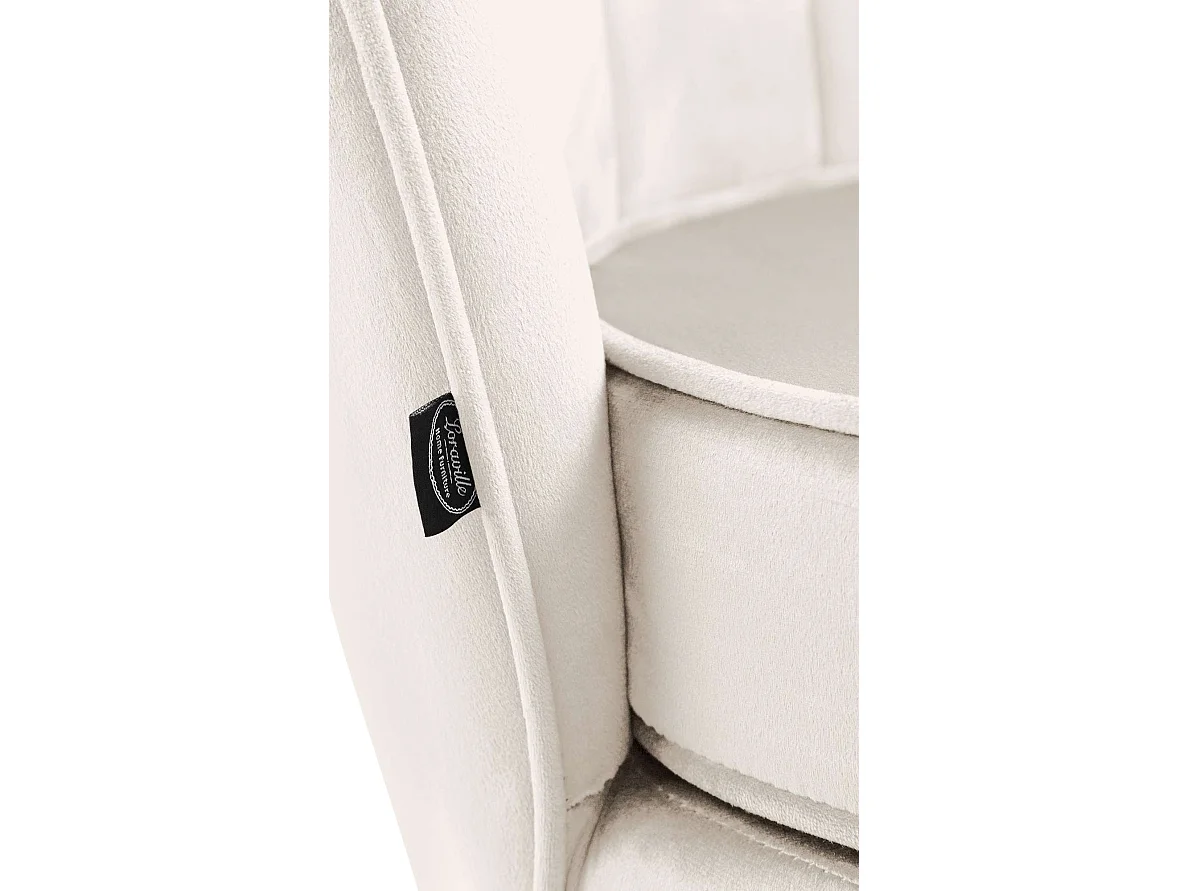 chaises avec accoudoirs - Velours - Crème - Rosita