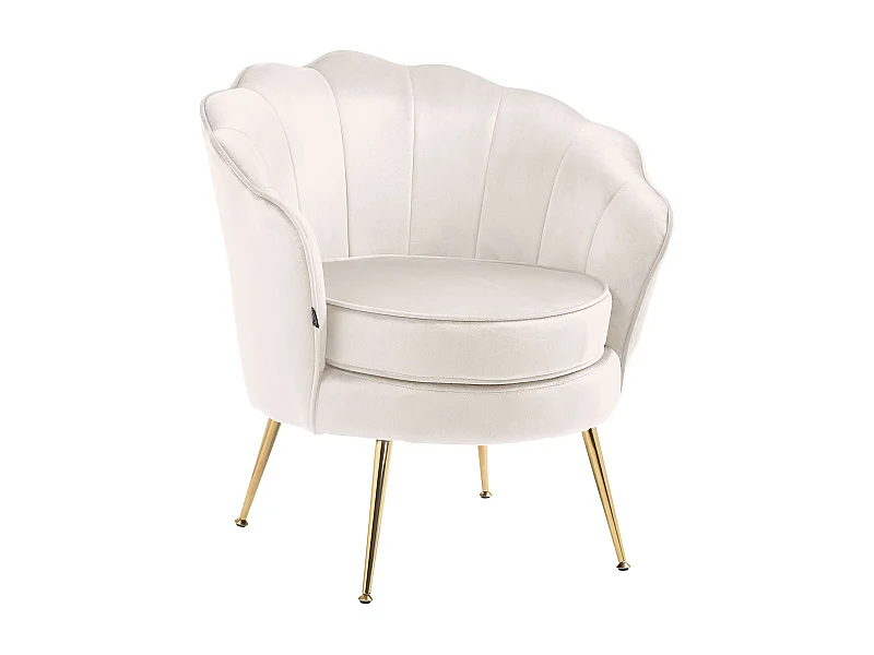 chaises avec accoudoirs - Velours - Crème - Rosita