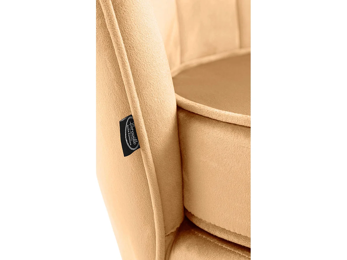 chaises avec accoudoirs - Velours - Jaune - Rosita