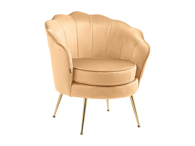 chaises avec accoudoirs - Velours - Jaune - Rosita