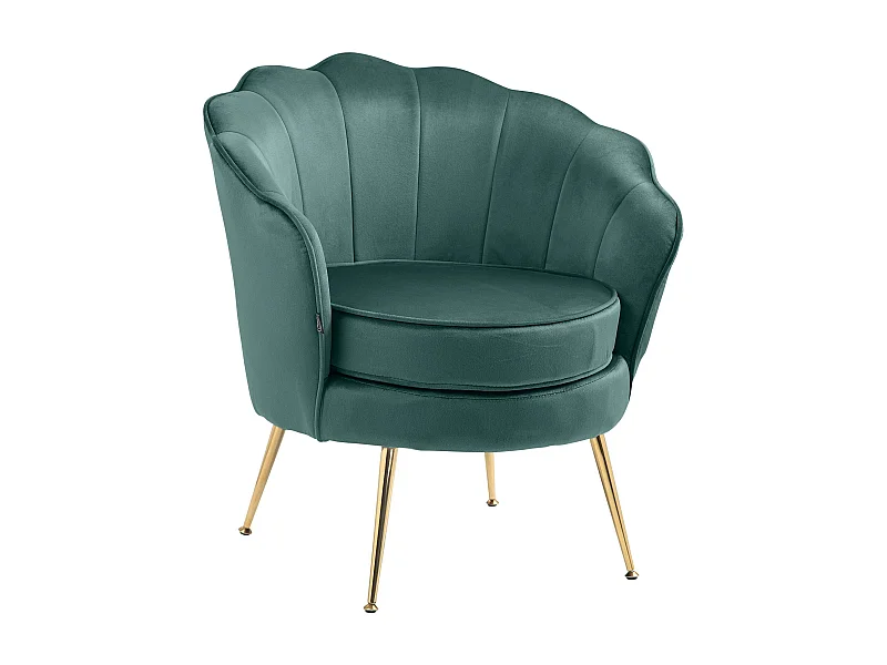 chaises avec accoudoirs - Velours - Vert - Rosita