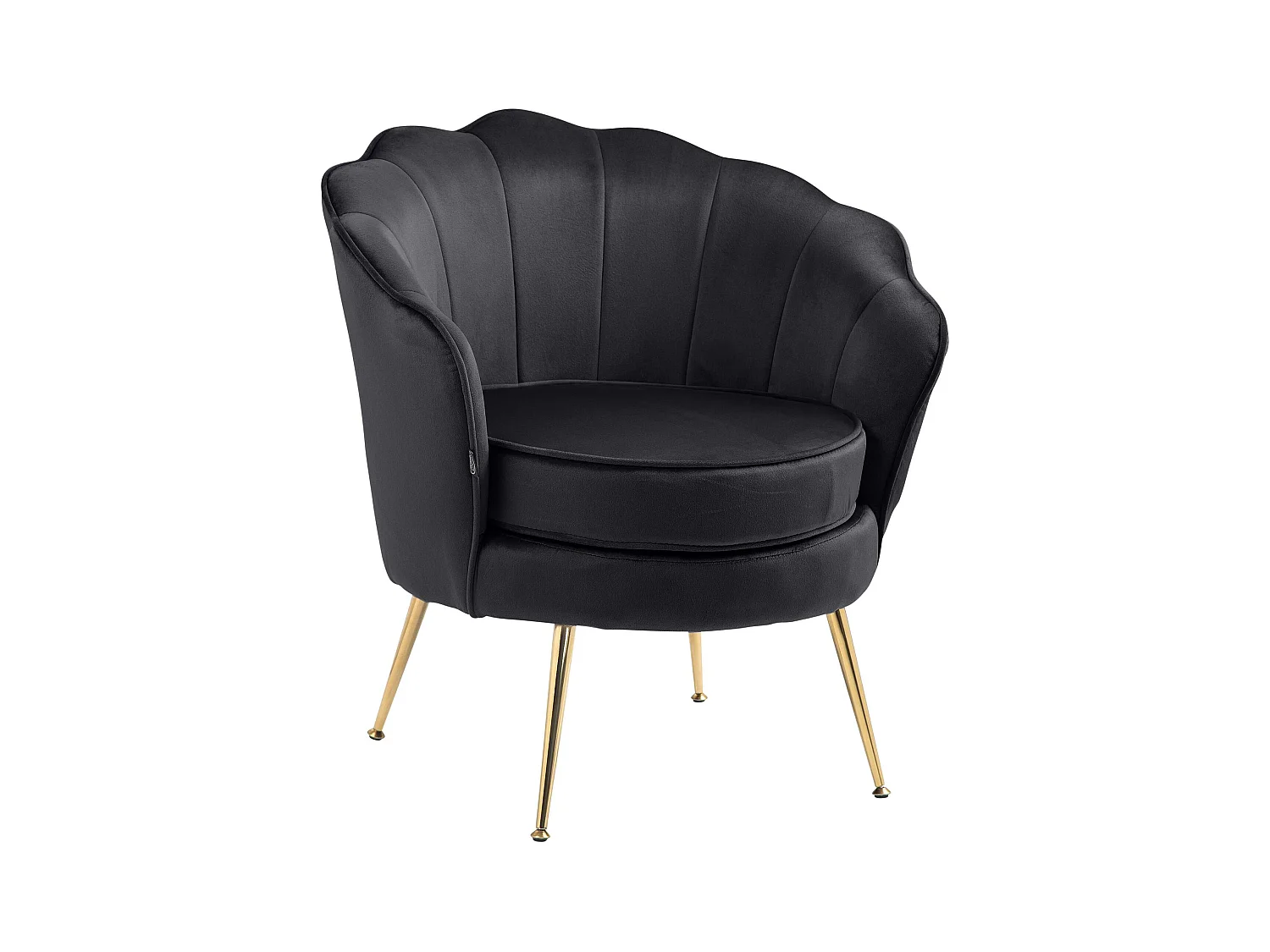 chaises avec accoudoirs - Velours & Antique clair - Noir - Rosita