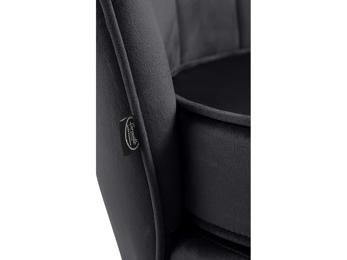 chaises avec accoudoirs - Velours & Antique clair - Noir - Rosita