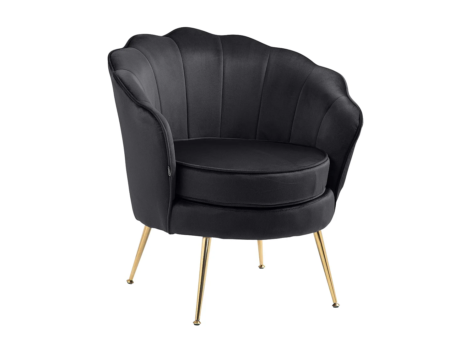 chaises avec accoudoirs - Velours & Antique clair - Noir - Rosita