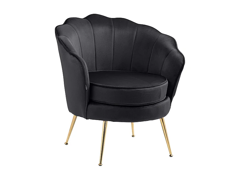 chaises avec accoudoirs - Velours & Antique clair - Noir - Rosita