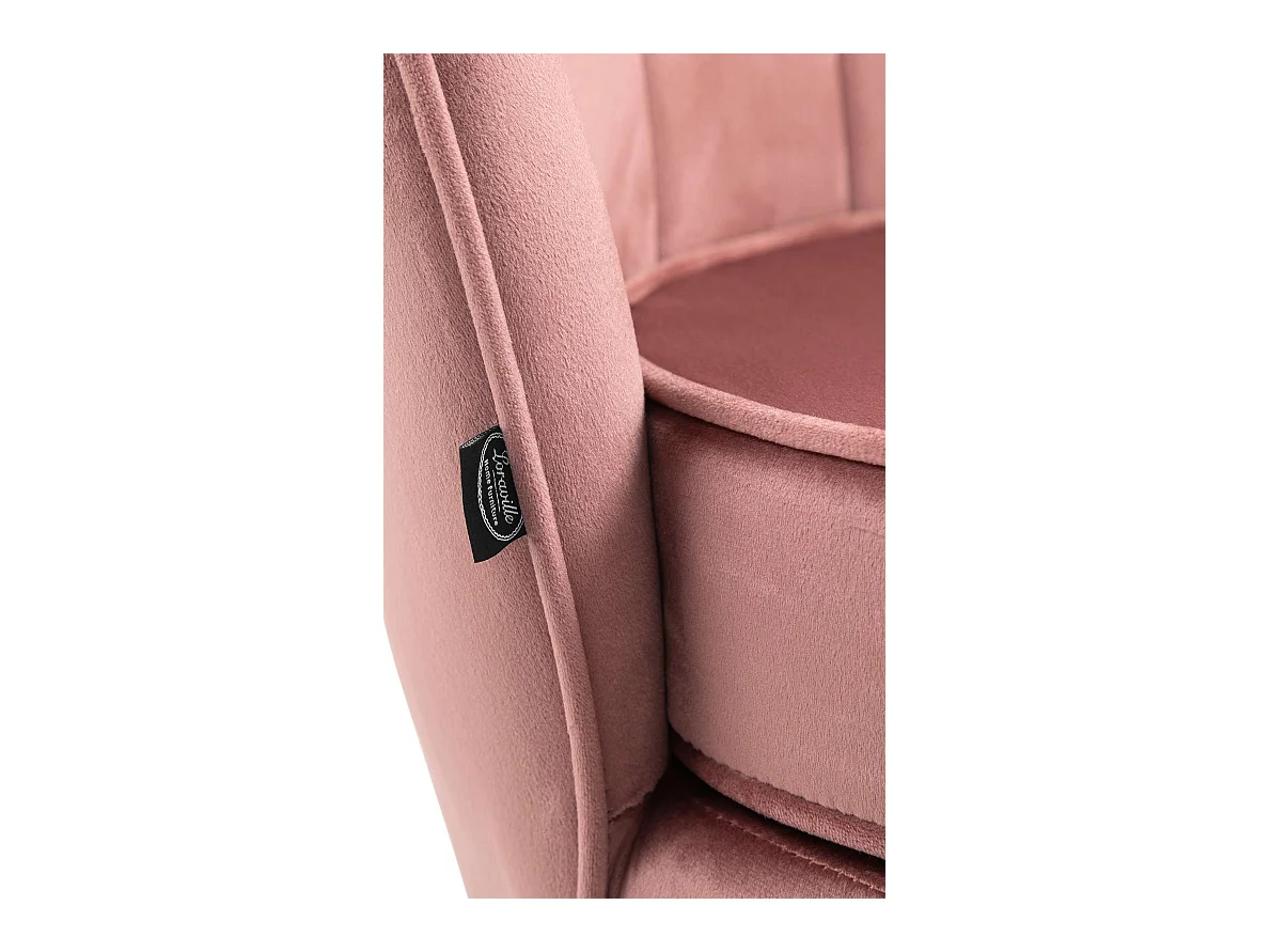 chaises avec accoudoirs - Velours - Rose - Rosita